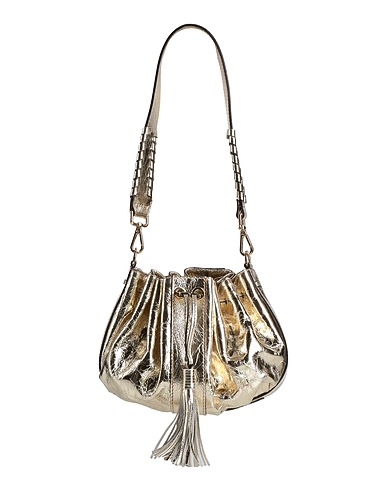 BA&SH Schultertasche Gold 100% Kalbsleder