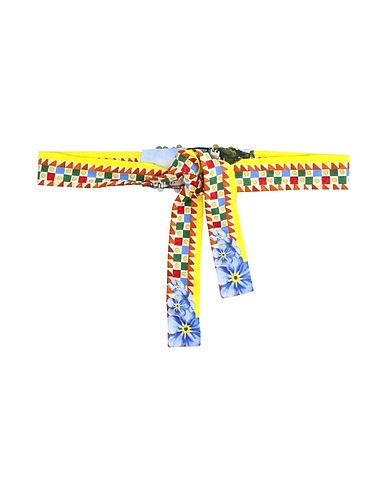 DOLCE&GABBANA Belt Yellow 100% Cotton, Goat skin