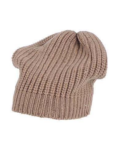 BRUNELLO CUCINELLI Hat Light brown 90% Cashmere, 10% Silk