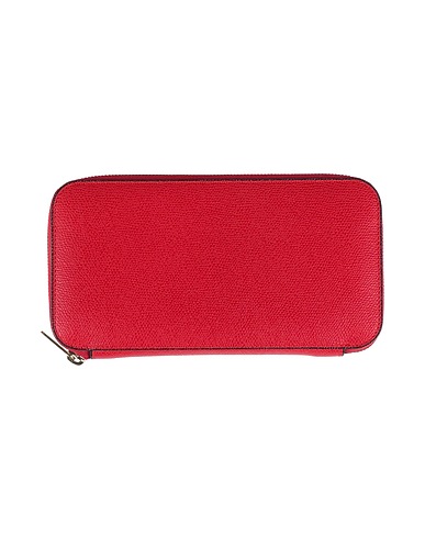 VALEXTRA Wallet Red Leather