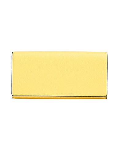 VALEXTRA Wallet Yellow Leather