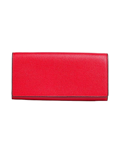 VALEXTRA Wallet Red Leather