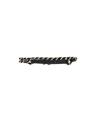 PHILOSOPHY di LORENZO SERAFINI Thin belt Black Soft Leather, Textile fibers