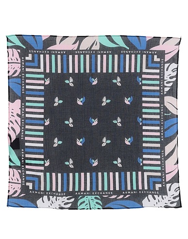 ARMANI EXCHANGE Scarves and foulards Midnight blue 100% Cotton