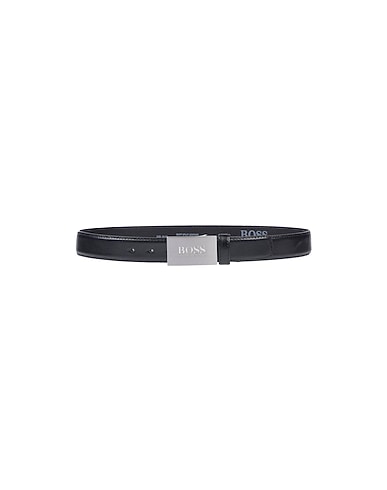 BOSS Belt Black 100% Buffalo leather, Metal