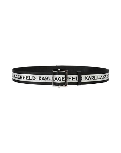 KARL LAGERFELD Belts KARL LOGO WEBBING BELT
 Black 100% Polyamide