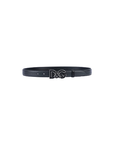 DOLCE&GABBANA Leather belt Charcoal 100% Calfskin