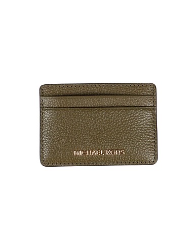 MICHAEL MICHAEL KORS Small Leather Goods CARD HOLDER
 Military green 100% Cow leather