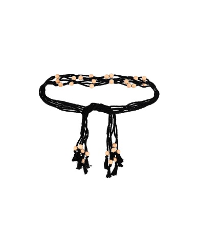 PHILOSOPHY di LORENZO SERAFINI Belts Black Textile fibres, Wood