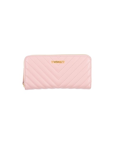 TWINSET Wallet Pink Bovine leather, Paper Yarn