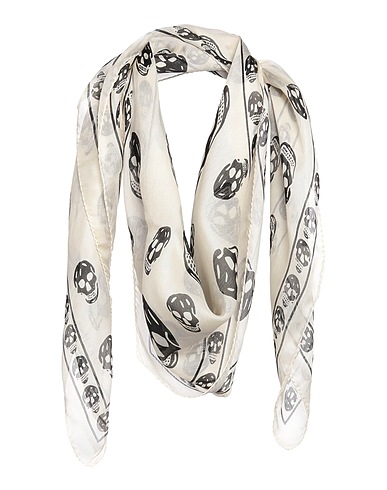 MCQUEEN Sciarpe e foulard Avorio 100% Seta