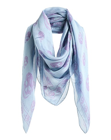 MCQUEEN Scarves and foulards Pastel blue 100% Silk