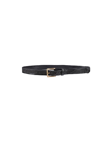 CAMPOMAGGI Thin belt Black Cowhide