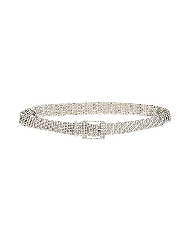 8 by YOOX Belts Silver 50% Crystal, 50% Iron, Swarovski crystal