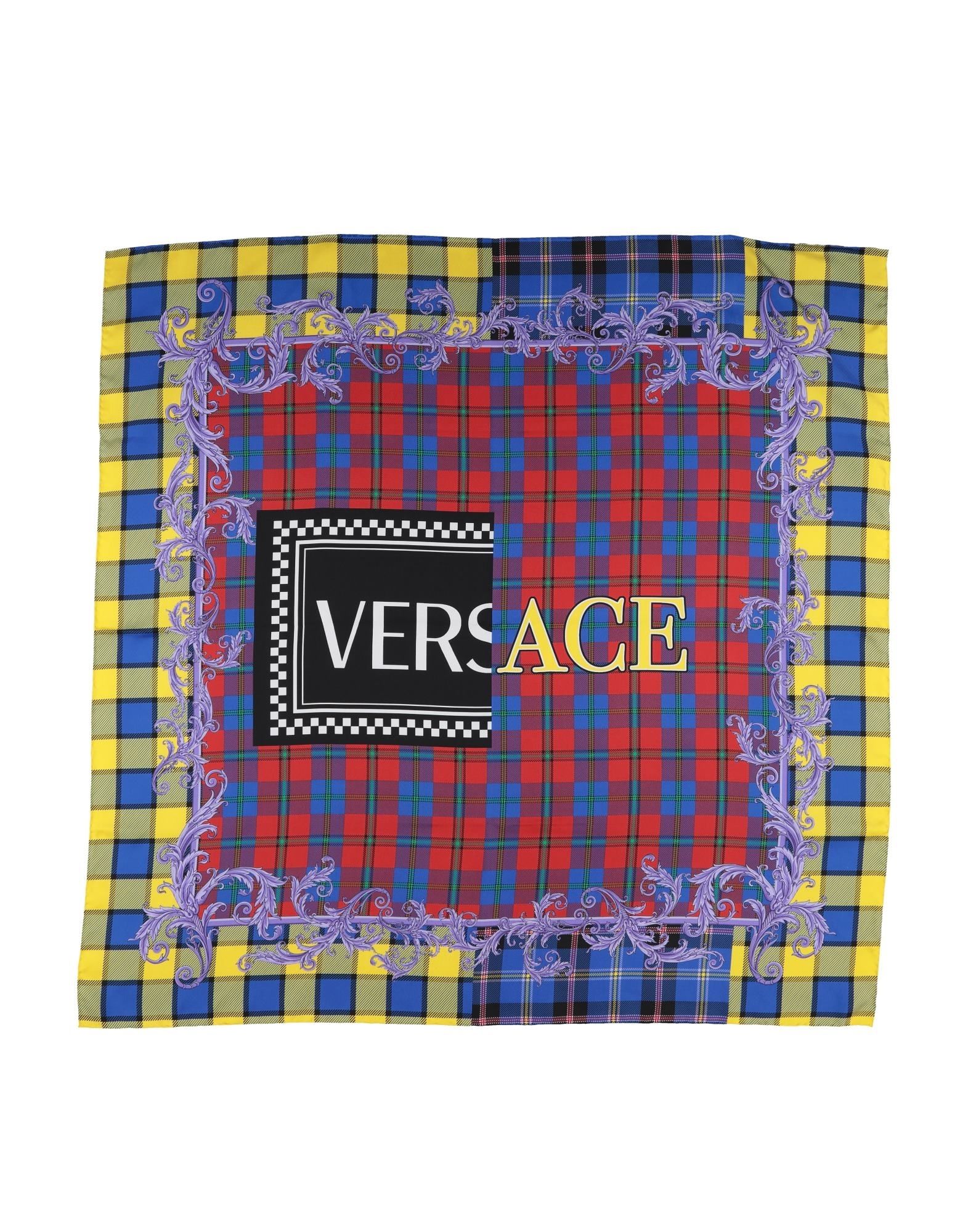 Versace Square Scarf In Blue