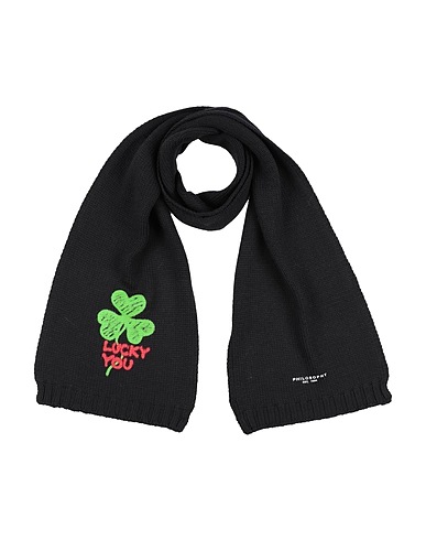 PHILOSOPHY di LORENZO SERAFINI Scarves and foulards Black 51% Virgin Wool, 49% Acrylic