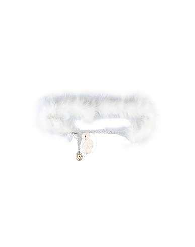 MISS GRANT Belt White Textile fibres, Feather