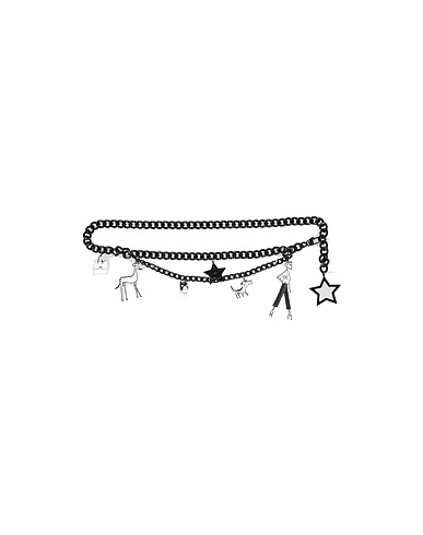 ELISABETTA FRANCHI Thin belt Black Metal