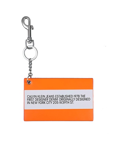 CALVIN KLEIN JEANS Key ring Orange Textile fibers, Metal