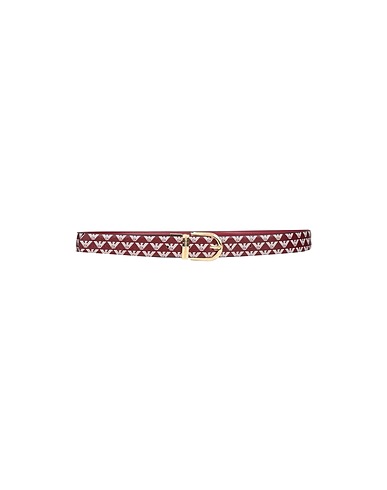 EMPORIO ARMANI Regular belt Burgundy 100% Polyester, PVC - Polyvinyl chloride