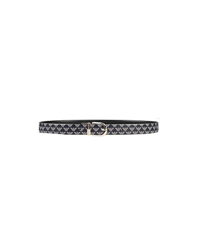 EMPORIO ARMANI Regular belt Midnight blue 100% Polyester, PVC - Polyvinyl chloride