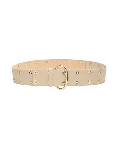 8 by YOOX Belts LEATHER STUDDED BELT
 Ivory 100% Bovine leather