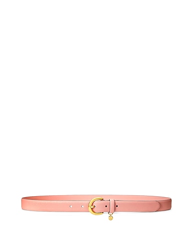 LAUREN RALPH LAUREN Regular belt CHARM SAFFIANO LEATHER BELT
 Pink 100% Bovine leather