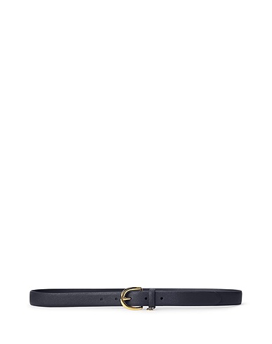 LAUREN RALPH LAUREN Regular belt CHARM SAFFIANO LEATHER BELT
 Midnight blue 100% Bovine leather