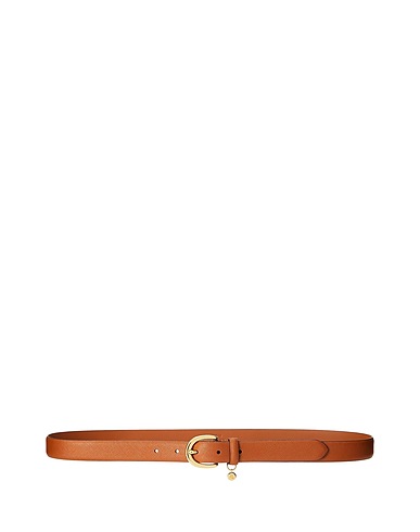 LAUREN RALPH LAUREN Regular belt CHARM SAFFIANO LEATHER BELT
 Tan 100% Bovine leather