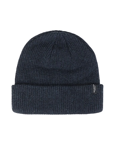 SELECTED HOMME Hat Midnight blue 47% Wool, 38% Viscose, 10% Nylon, 5% Cashmere