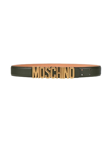 MOSCHINO Regular belt Military green Leather