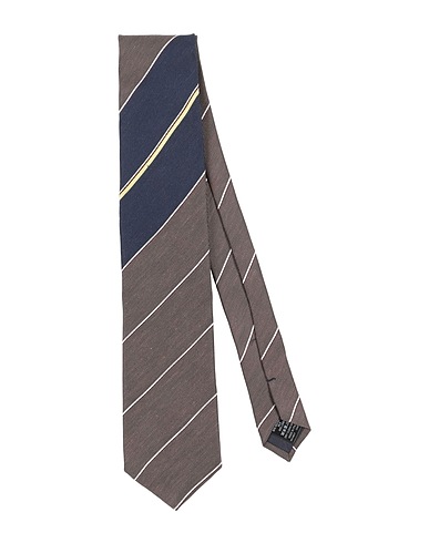 DUNHILL Cravatte e papillon Khaki 50% Seta di gelso, 50% Lino