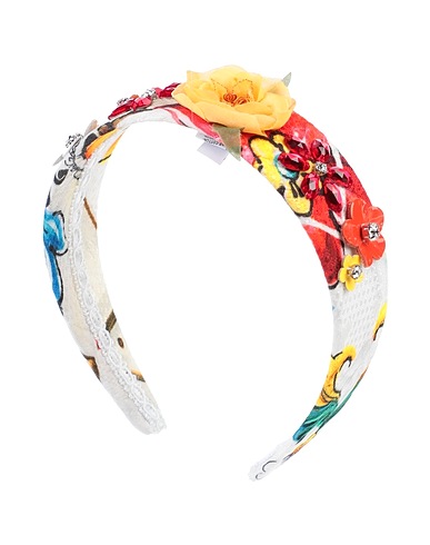 DOLCE&GABBANA Hair accessory White 50% Cotton, 49% Viscose, 1% Elastane, Calfskin, Lambskin