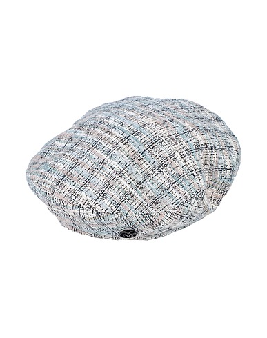 MAISON MICHEL Hat Sky blue 48% Acrylic, 30% Cotton, 20% Viscose, 1% Metallic fiber, 1% Polyamide