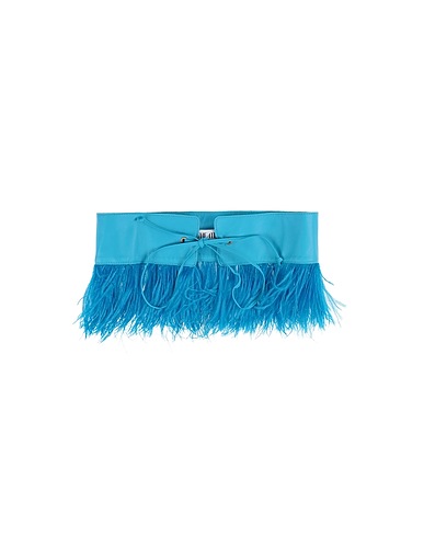 THE ATTICO Cintura Alta Azzurro Pelle, Piuma