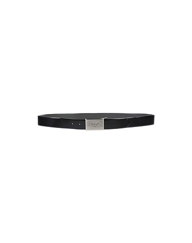 EMPORIO ARMANI Leather belt Black Soft Leather