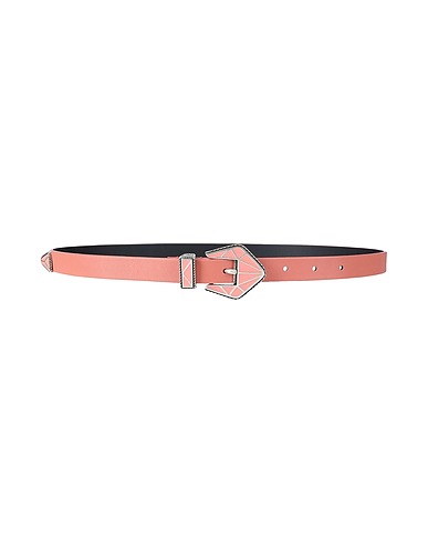 8 by YOOX Thin belt LEATHER ENAMEL BUCKLE BELT
 Antique rose Calfskin, Bovine leather