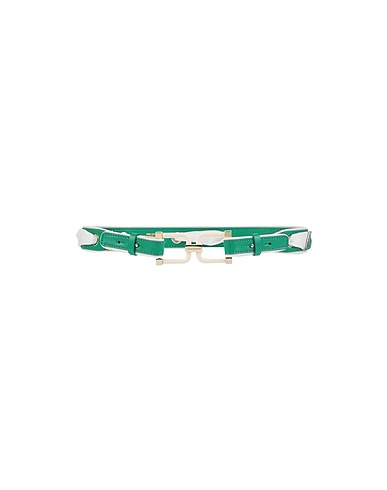 ELISABETTA FRANCHI Regular belt Green Synthetic fibers, Polyester