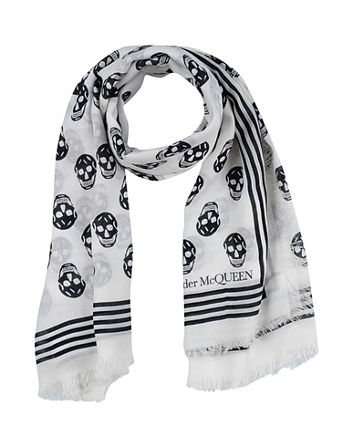 MCQUEEN Scarves and foulards White 100% Modal