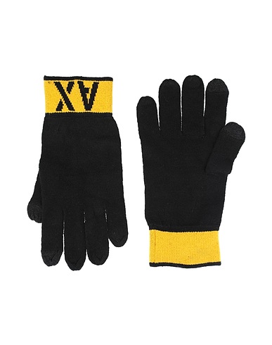 ARMANI EXCHANGE Gloves Black 94% Acrylic, 4% Cotton, 2% Metallic fiber, Polyamide, Elastane