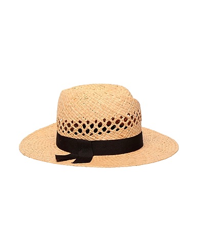 8 by YOOX Hat GROSGRAIN-TRIMMED STRAW PANAMA HAT
 Beige 100% Straw