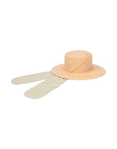 8 by YOOX Hat SCARF-TIE SUN HAT Beige 100% Straw