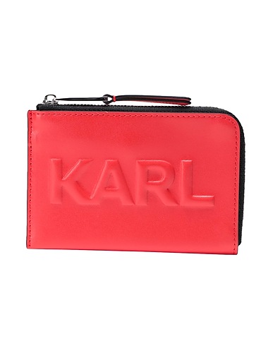 KARL LAGERFELD レザー小物 K/KARL SEVEN EMBOSS ZIP CH
 レッド 牛革 100%