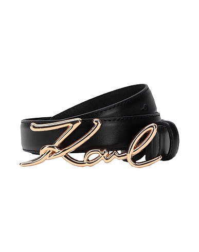 KARL LAGERFELD Regular belt K/SIGNATURE BELT
 Black 100% Cow leather