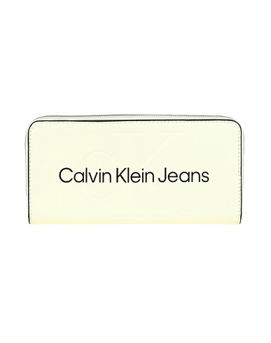 CALVIN KLEIN JEANS Brieftasche zip around Pastellgelb 100% Polyurethan