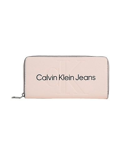 CALVIN KLEIN JEANS Portefeuille zip around Rose poudré 100% Polyuréthane