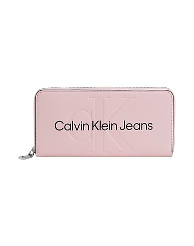 CALVIN KLEIN JEANS Portafoglio zip around Rosa chiaro 100% Poliuretano