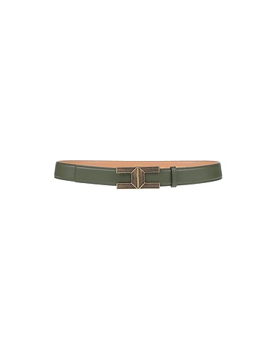 ELISABETTA FRANCHI Regular belt Military green Textile fibers