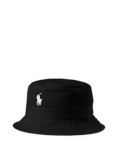 POLO RALPH LAUREN Hat COTTON CHINO BUCKET HAT
 Black 100% Cotton