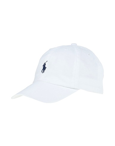 POLO RALPH LAUREN Cappello Cotton Chino Baseball Cap
 Bianco 100% Cotone